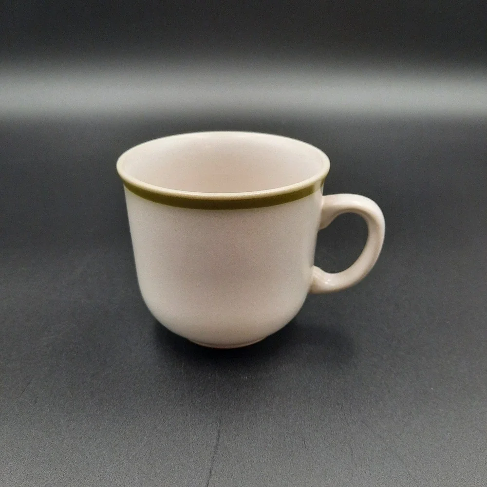 Vintage Harvest Collection Stoneware Teacup – Green‎ Rim, Japan